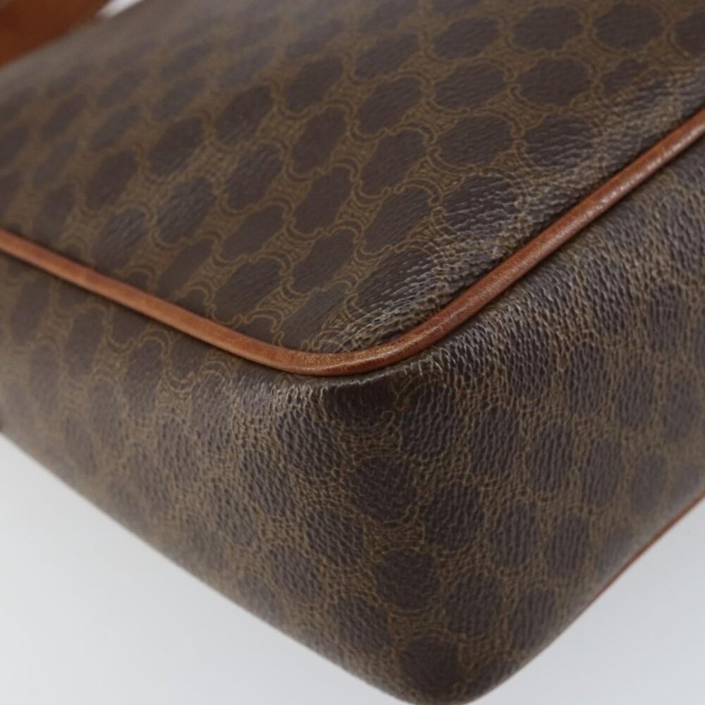 Authentic CELINE Macadam Canvas Shoulder Bag PVC Leather Brown Gold - Picture 8 of 16